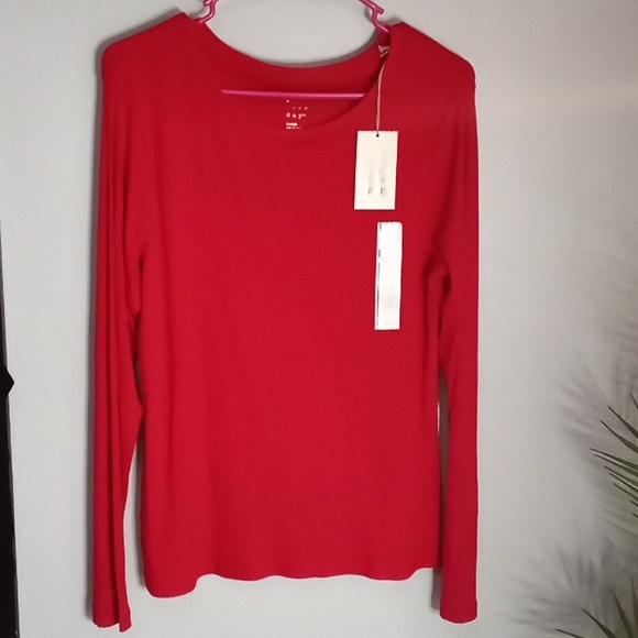 A New Day Long Sleeve Ribbed Top Sz Large New PTP:19.5"- 25" Length:26" - Picture 1 of 4